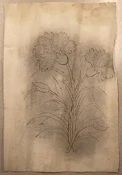 Paper sheet for pouncing of architectural decoration, Tuscany, 18th century