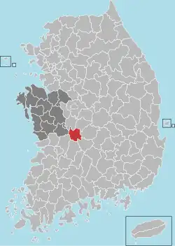 Location in South Korea