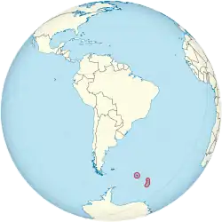 Map showing South Georgia and the South Sandwich Islands