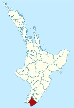 South Wairarapa district within the North Island