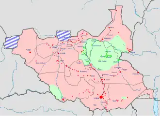 Map of Southern Sudan Civil War