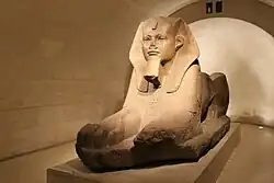 The Great Sphinx of Tanis; circa 2600 BC; rose granite; height: 183&nbsp;cm, width: 154&nbsp;cm, thickness: 480&nbsp;cm