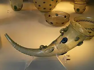 spot-patterned Roman glassware, typical for Cologne