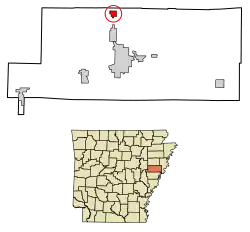 Location of Colt in St. Francis County, Arkansas.