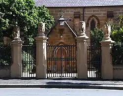 This is a photograph of the entrance to St Benedict's Catholic Church that forms part of the Broadway site in Sydney.
