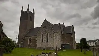 Looking northwards towards the church from within the graveyard