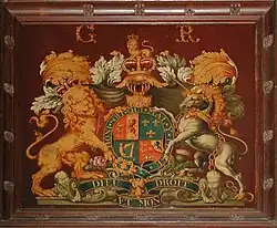 Hanoverian Royal Arms in the church at Begbrooke, Oxfordshire