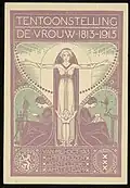 poster of the exhibition De Vrouw 1813-1913 by Wilhelmina Drupsteen