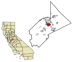 Location of Ceres in Stanislaus County, California.