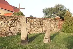 Stone crosses at the church