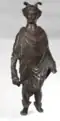 Bronze statuette of the god Mercury, dressed in a toga and a winged hat, found in Uster.