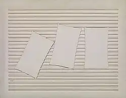 White on White No. 25, 1963 in which the artist created a monochromatic textural composition used oil paint and wood, recalling Constructivist engagement with faktura (Buffalo AKG Art Museum)