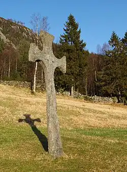 Ancient stone cross near Eivindvik (photo: John Erling Blad)
