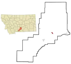 Location of Columbus, Montana