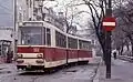 V3A-71 no 122 (year of manufacture 1976), at Piața Sfântul Gheorghe in 1986, with the original ITB livery