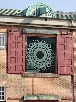 Original copperplated cranes and new sandblasted windows