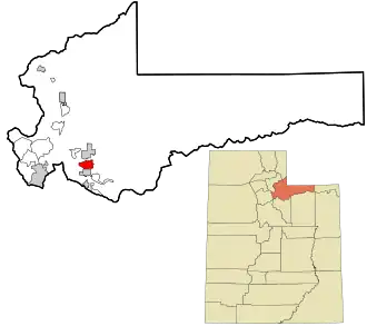 Location in Summit County and the state of Utah