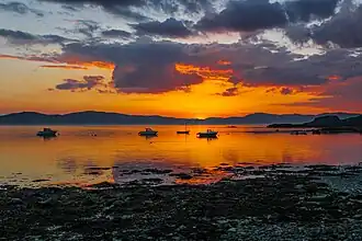 Sunset over the Sound of Jura, Carsaig Bay