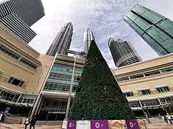 Christmas tree decorations outside Suria KLCC