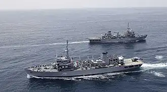 Survey tasking being undertaken by Southern Naval Command ships Jamuna and Sarvekshak on World Hydrography Day 2014.