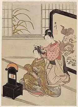 Kyōdai no shūgetsu, Bearing the Kyosen (巨川) seal of the first state of the print, 1766