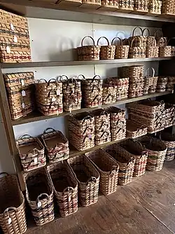 Small basket shop behind a Swartzentruber Amish home