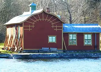 The waterfront hangar at Lidingö, erected 1908, where C.R. Nyberg housed Flugan and now is a listed building.