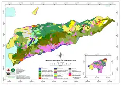 Map showing the different types of land cover in Timor-Leste