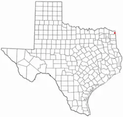 Location of Nash, Texas
