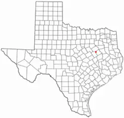 Location of Wortham, Texas