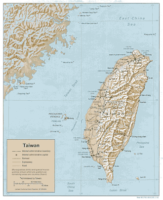 Relief map of Taiwan