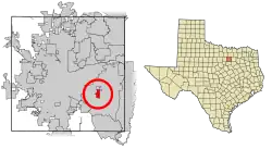 Location of Dalworthington Gardens in Tarrant County, Texas