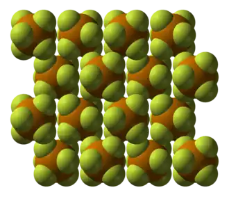 Space-filling model of the crystal structure