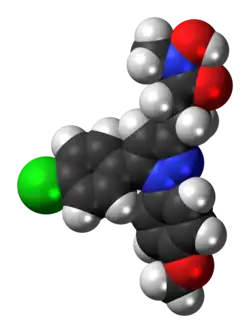 Space-filling model of the tepoxalin molecule