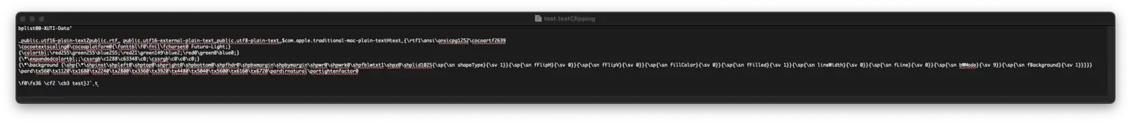 Text clipping opened in TextEdit.