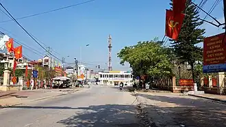 Sài Thị road in the centre of Khoái Châu township.