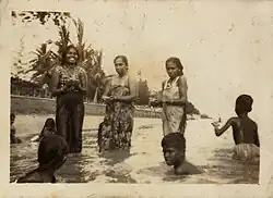 A thali pirikkal ceremony at Katong Beach, Marine Parade, in Singapore, 1955.