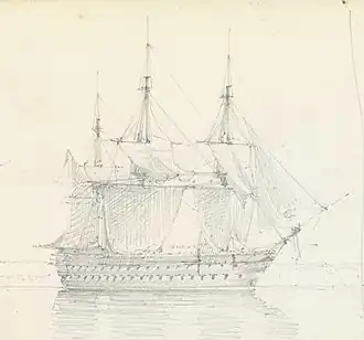 HMS&nbsp;Sans Pareil in Besika Bay, 3 October 1853