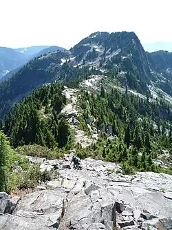 The ridge, or "saddle" leading to the West Lion