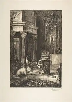 The Monkey and the Cat, from the Fables of La Fontaine, 1886