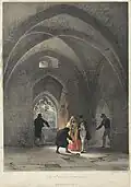 The 'Prison' [sic], Chepstow Castle, 1860. This room was likely used as a wine cellar.