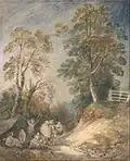Country Lane with Gypsies Resting (watercolour, early 1760s)
