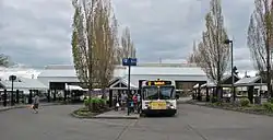 The 1988-opened bus transit center viewed from its southwest end in 2012