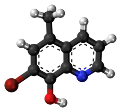 Ball-and-stick model of the tilbroquinol molecule