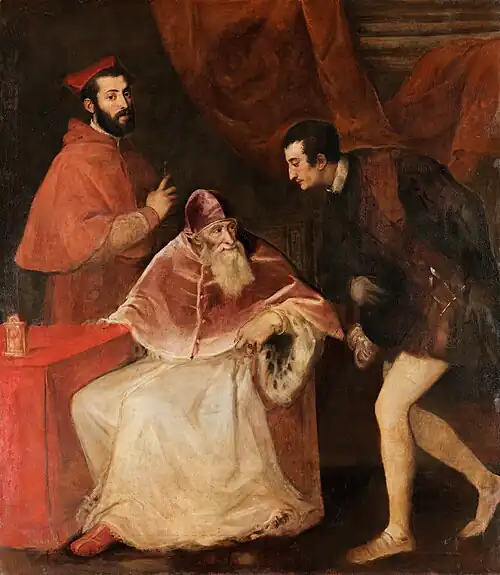 Pope Paul III and His Grandsons, c. 1546; Museo di Capodimonte, Naples