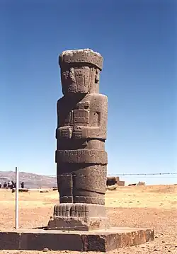 Ponce Monolith in the sunken courtyard of the Tiwanaku's Kalasasaya temple