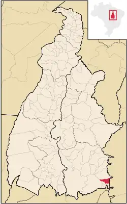Location in Tocantins state