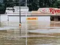 Tom's Riverside, a grocery store at 632 Broad Street, in New Bethlehem, PA, in July 1996 during the flooding.