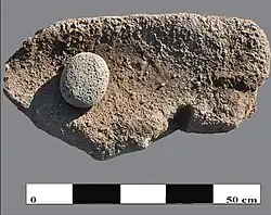 Top and bottom grindstone from Ayanlar Höyük (8800-7000 BCE)