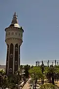 Torre de la Catalana de Gas - La Catalana de Gas water tower, Barcelona, full view.